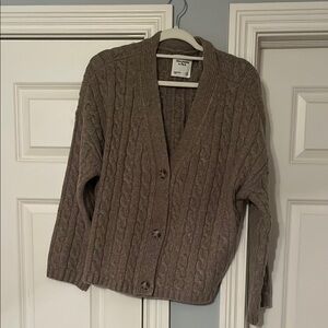 Abercrombie & Fitch Brown V-Neck Cardigan Sweater